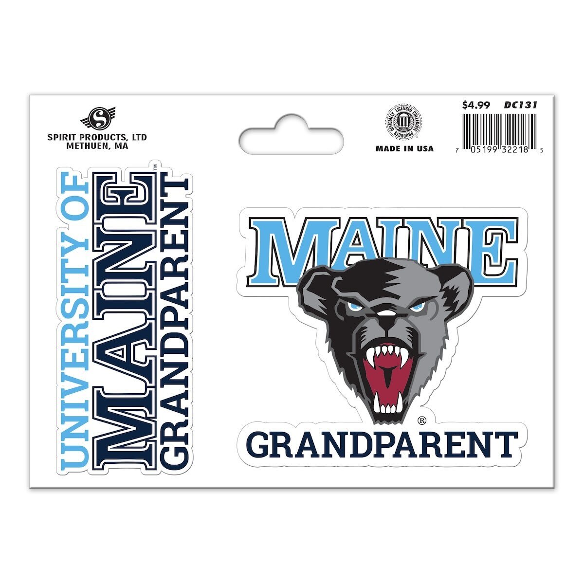 University of Maine Grandparent Maine Black Bear Stickers